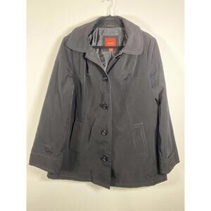 Esprit Black Polyester Button-Up Coat Jacket Size XL